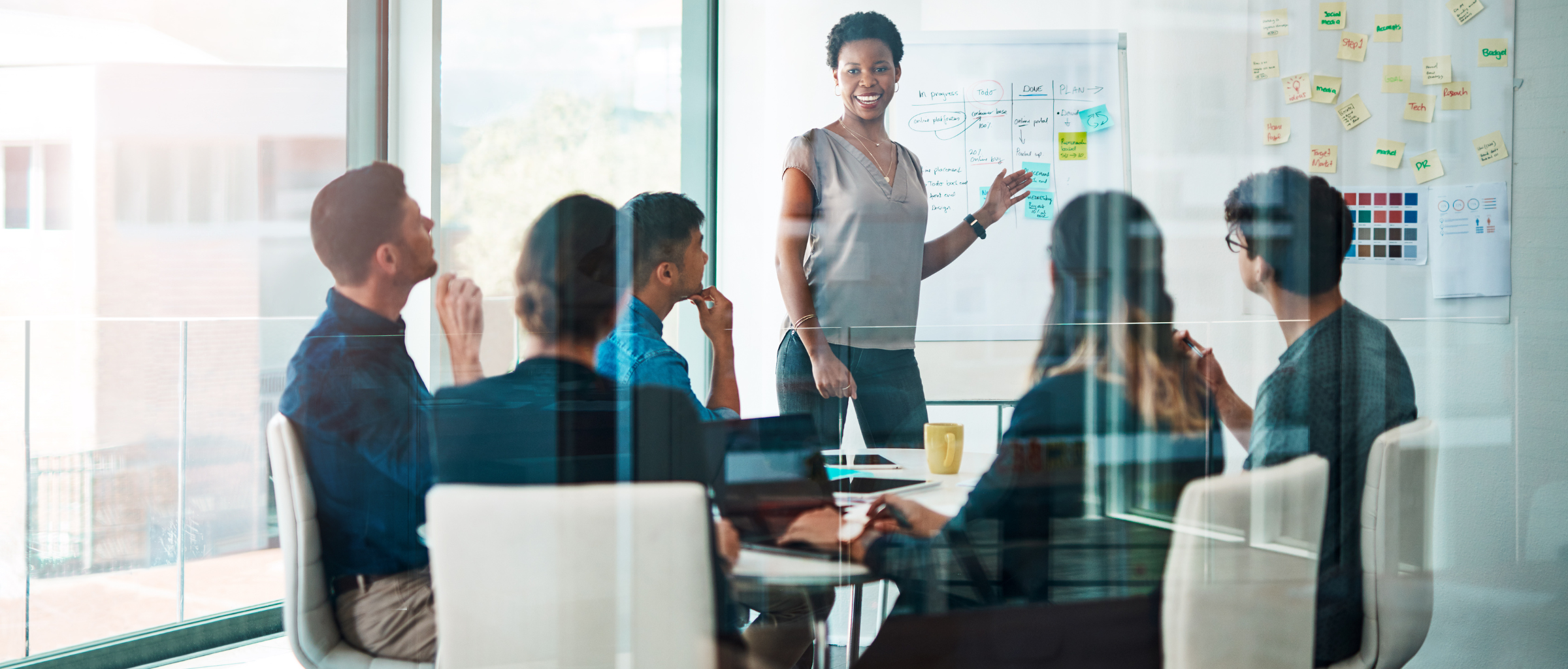 Person coaching in an office